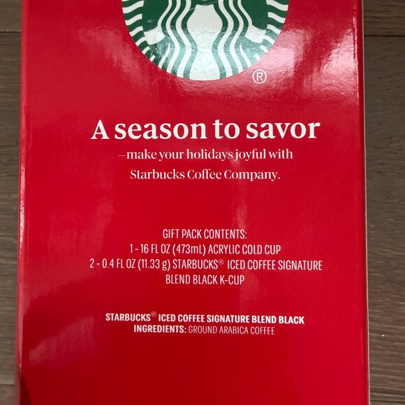 STARBUCKS Holiday Cold Reusable Cup with Straw and 2 Iced Coffee K cups - Picture 5 of 5